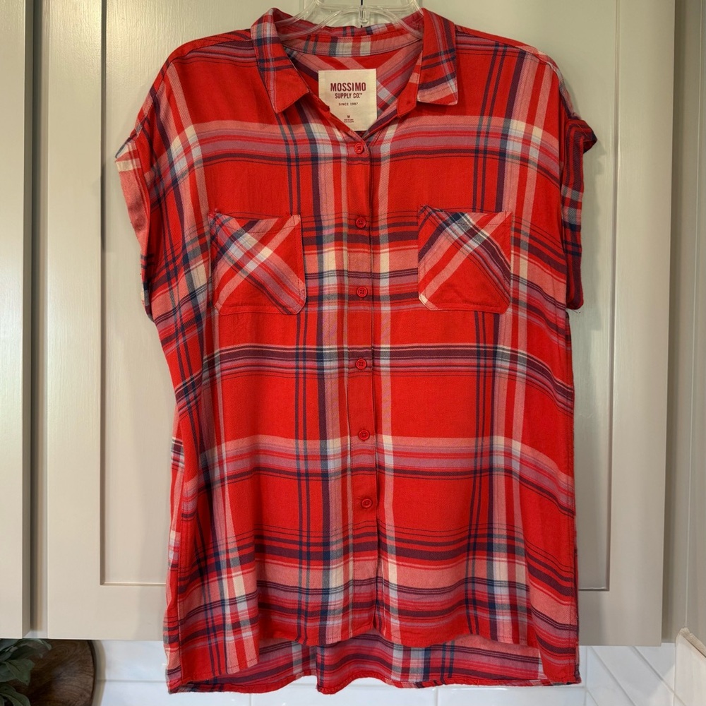 Plaid Button Down Blouse